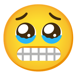 grimacing face and face holding back tears