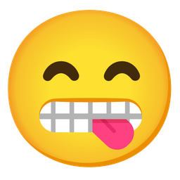 Grimacing face and Face savoring food