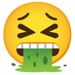 grimacing face and face vomiting