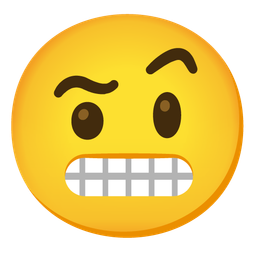 grimacing face and face with raised eyebrow