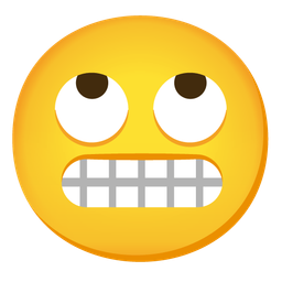 grimacing face and face with rolling eyes