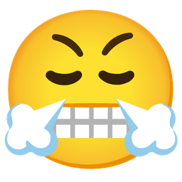 grimacing face and face with steam from nose