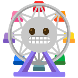 grimacing face and ferris wheel
