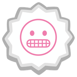 grimacing face and fish cake with swirl