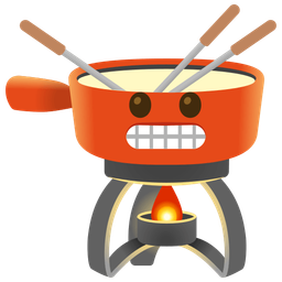 grimacing face and fondue