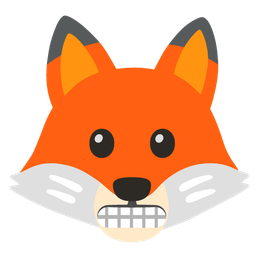 grimacing face and fox