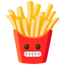 grimacing face and french fries