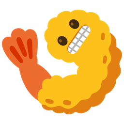 grimacing face and fried shrimp