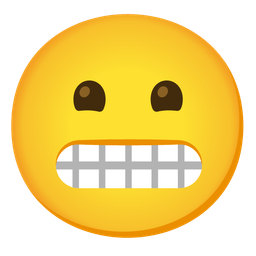 Grimacing face and Grinning face with smiling eyes