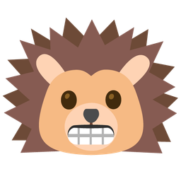 grimacing face and hedgehog