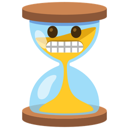 grimacing face and hourglass not done