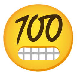 grimacing face and hundred points