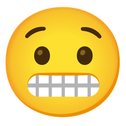 grimacing face and hushed face