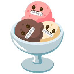 grimacing face and ice cream