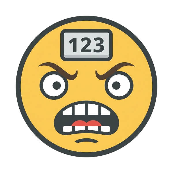 Grimacing face and Input numbers