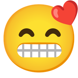 Grimacing face and Kissing face with smiling eyes