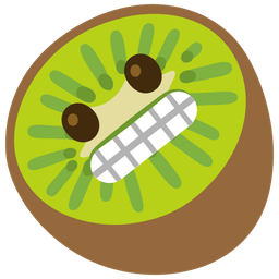 grimacing face and kiwi fruit