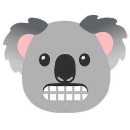 grimacing face and koala