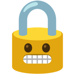 grimacing face and locked