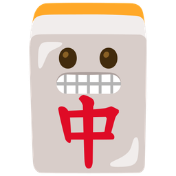 grimacing face and mahjong red dragon