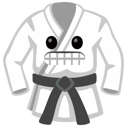 grimacing face and martial arts uniform