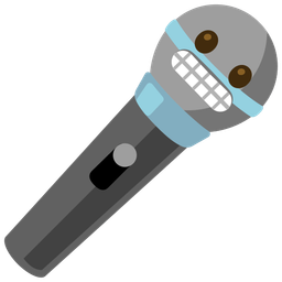 grimacing face and microphone