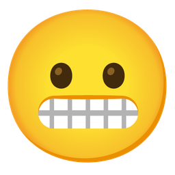 grimacing face and neutral face