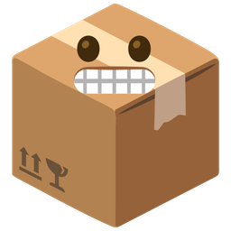 grimacing face and package