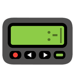 grimacing face and pager