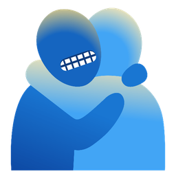 grimacing face and people hugging