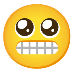 grimacing face and pleading face