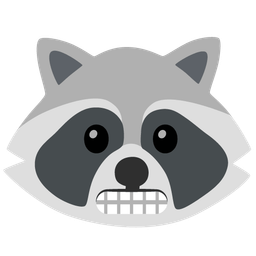 grimacing face and raccoon