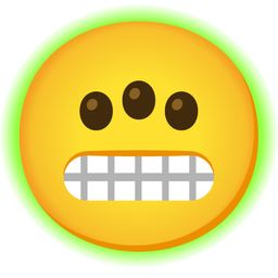 grimacing face and radioactive