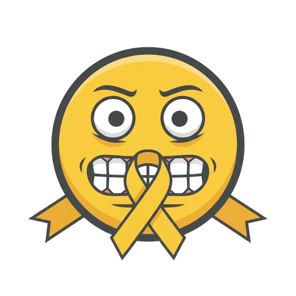 Grimacing face and Reminder ribbon