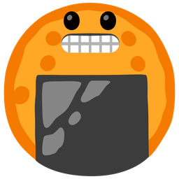 grimacing face and rice cracker