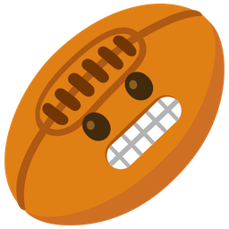 grimacing face and rugby football
