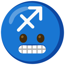 grimacing face and Sagittarius