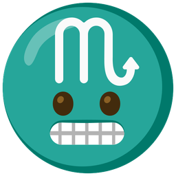 grimacing face and Scorpio