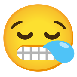 grimacing face and sleepy face