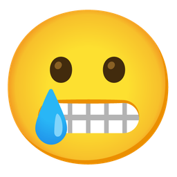 Grimacing face and Smiling face with tear