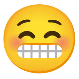 Grimacing face and Smiling face