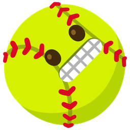 grimacing face and softball