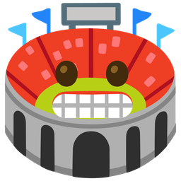 grimacing face and stadium