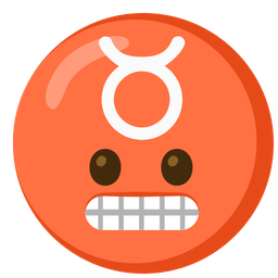 grimacing face and Taurus