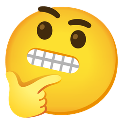 grimacing face and thinking face