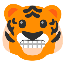 grimacing face and tiger face