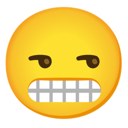 grimacing face and unamused face