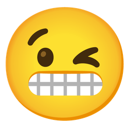 Grimacing face and Winking face