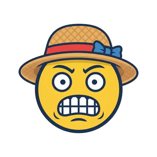 Grimacing face and Woman’s hat