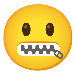 grimacing face and zipper-mouth face